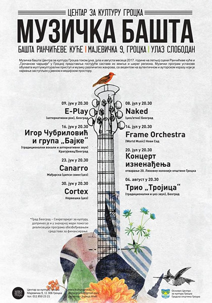 МУЗИЧКА БАШТА 2017 Центра за културу Гроцка представиће домаће и европске извођаче 